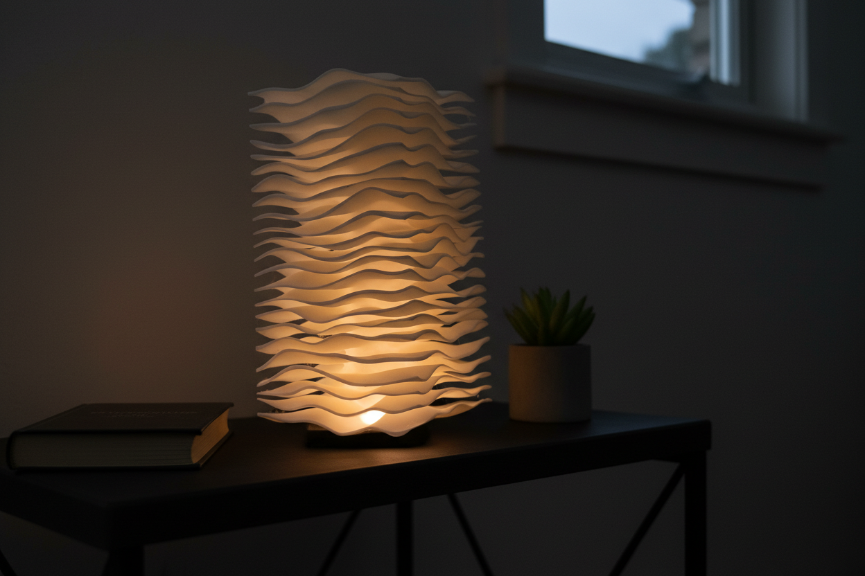 Sculpted Wave Lamp