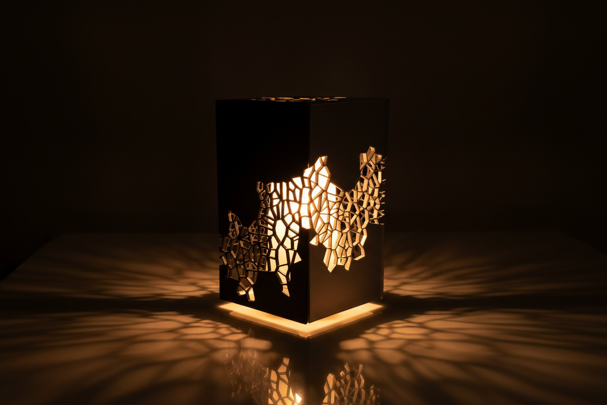 Lamp with lightened background showing edges clearly