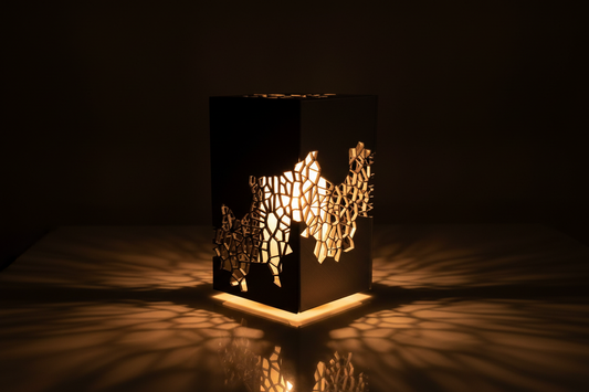 Lamp with lightened background showing edges clearly